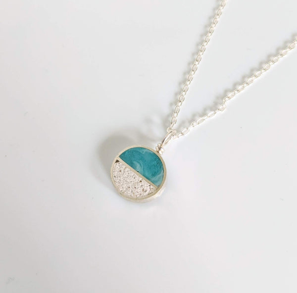 Dainty Half Circle Beach Necklace, Real Sand Jewelry