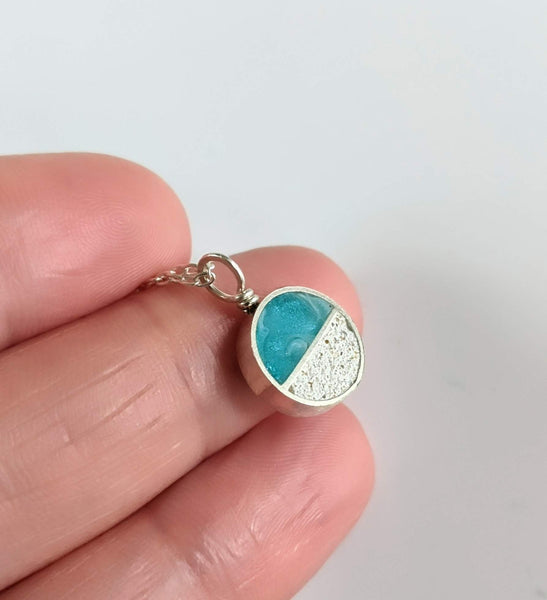 Dainty Half Circle Beach Necklace, Real Sand Jewelry