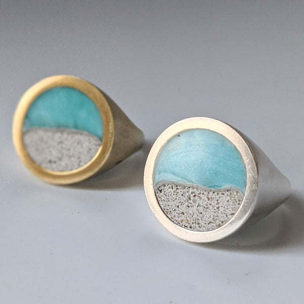 Beach Scene Ring - Natural Beach Sand and Eco-resin