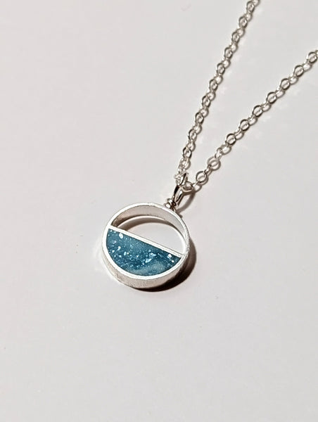 Dainty Double Half Moon Silver Necklace