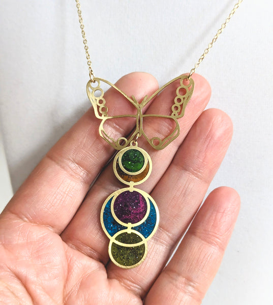 Kaleidoscope Butterfly Necklace