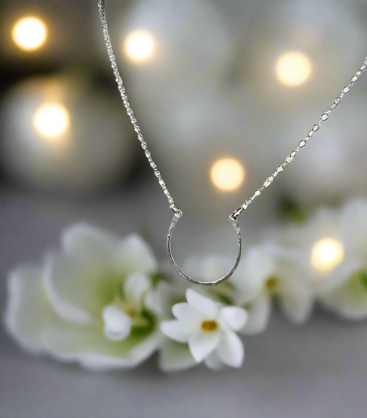 Sterling Silver Horseshoe Minimalist Necklace