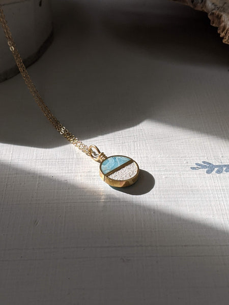 Dainty Half Circle Beach Necklace, Real Sand Jewelry