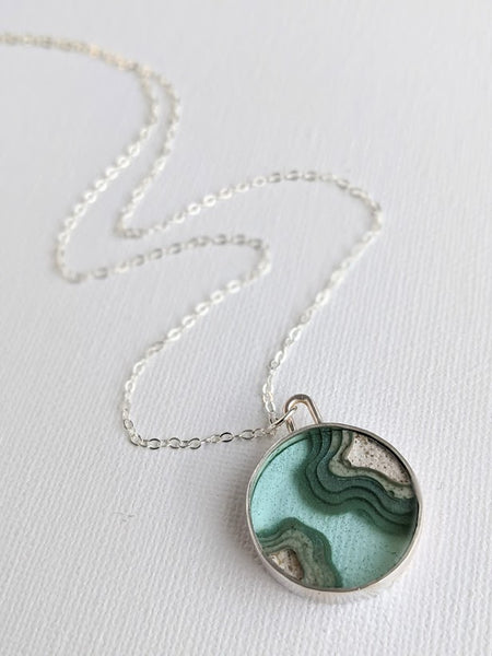 Small Circle Sterling Silver Islands Necklace - Mar Adentro Collection