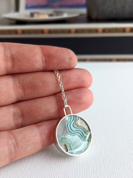 Small Circle Sterling Silver Islands Necklace - Mar Adentro Collection