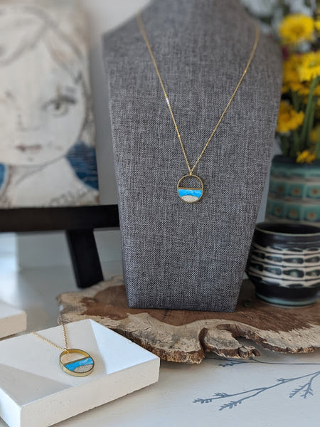 Half Moon Beach Scene Necklaces