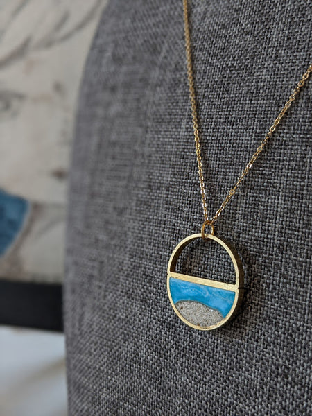 Half Moon Beach Scene Necklaces
