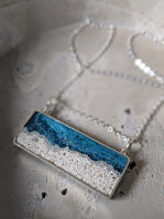 Cool Silver Mini Beach Scene Necklace