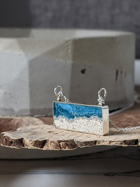 Cool Silver Mini Beach Scene Necklace