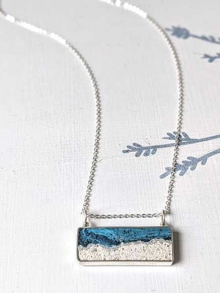 Cool Silver Mini Beach Scene Necklace
