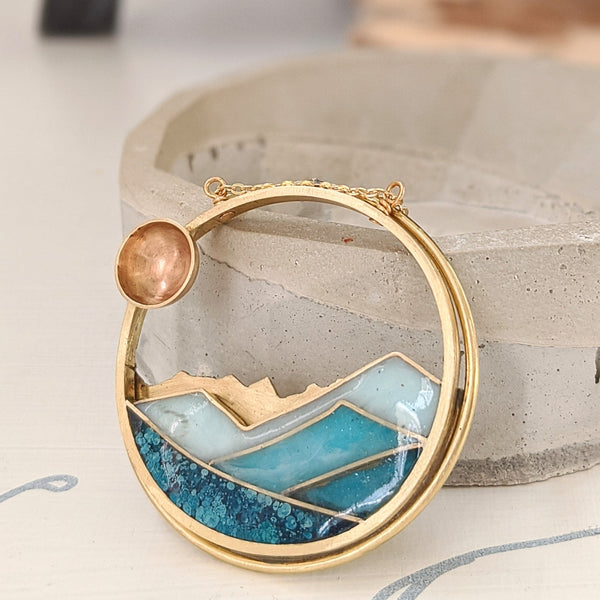 A Morning at the Blue Ridge Mountains Landscape Pendant -Museum Collection