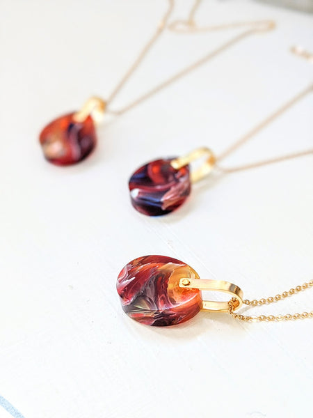Colorful Swirls- Resin Necklace