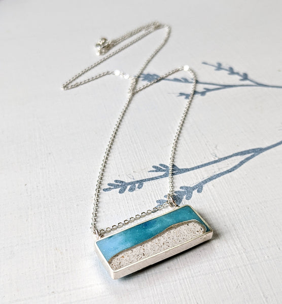 Cool Silver Mini Beach Scene Necklace