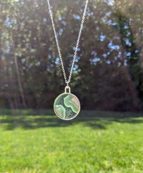 Small Circle Sterling Silver Islands Necklace - Mar Adentro Collection