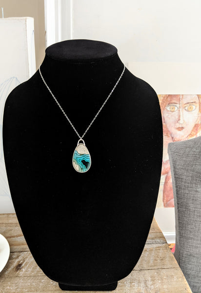 Medium Sterling Silver Drop Necklace - Mar Adentro Collection