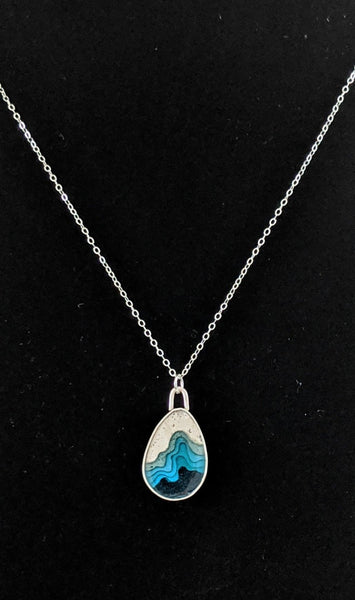 Small Sterling Silver Drop Necklace - Mar Adentro Collection