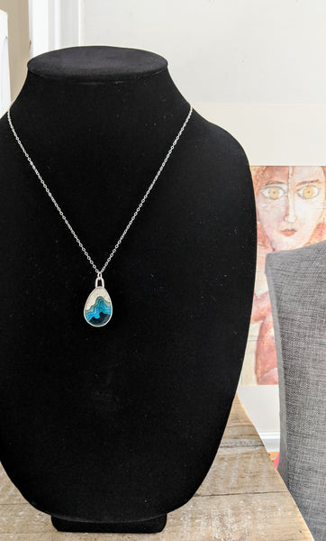 Small Sterling Silver Drop Necklace - Mar Adentro Collection