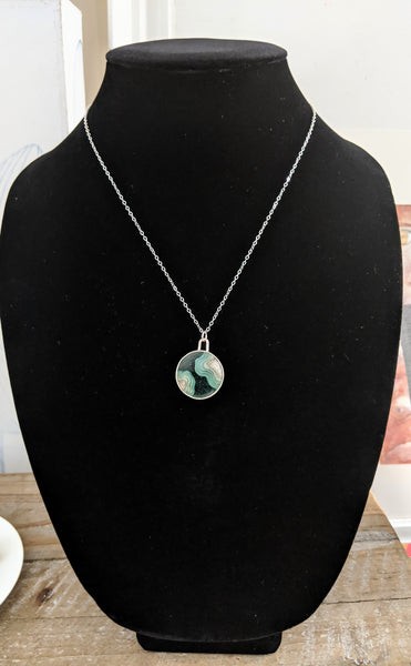Small Circle Sterling Silver Islands Necklace - Mar Adentro Collection