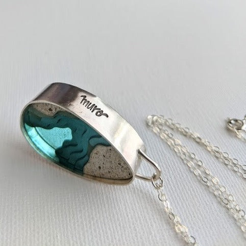 Medium Sterling Silver Drop Necklace - Mar Adentro Collection