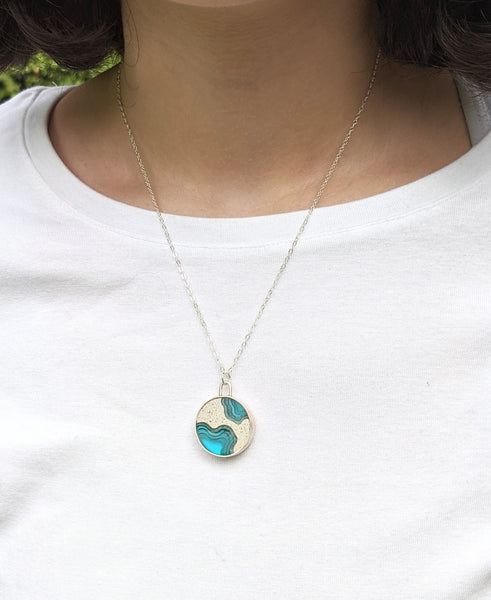 Small Circle Sterling Silver Islands Necklace - Mar Adentro Collection