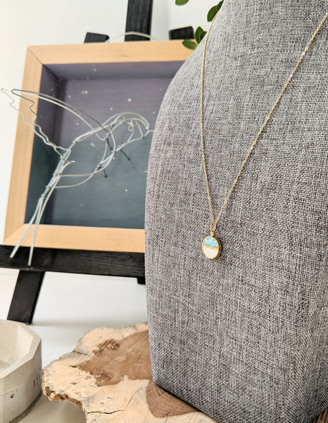 Dainty Half Circle Beach Necklace, Real Sand Jewelry