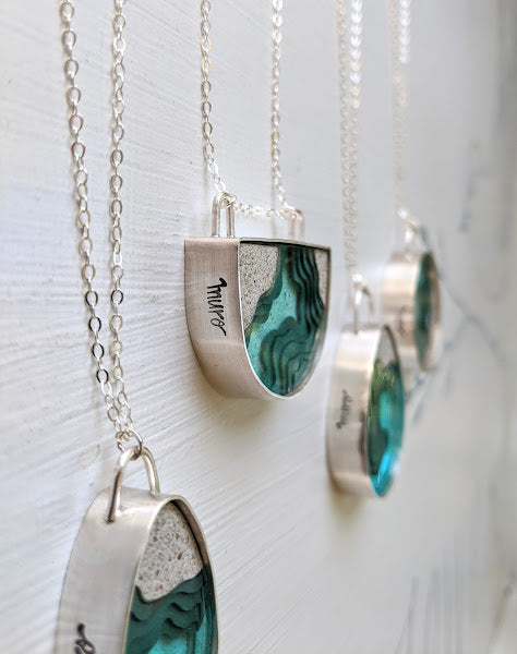 Small Sterling Silver Drop Necklace - Mar Adentro Collection