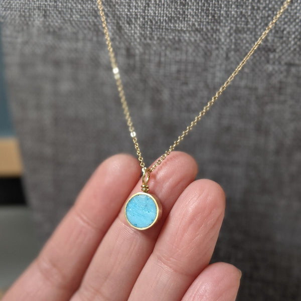Dainty Brass Circle Necklace