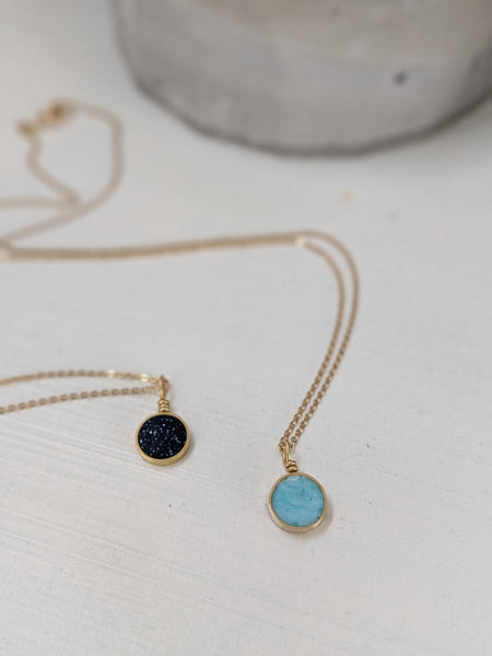 Dainty Brass Circle Necklace