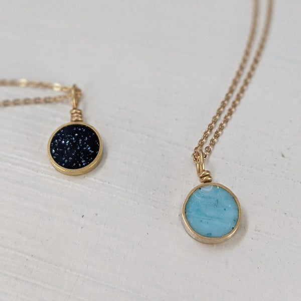 Dainty Brass Circle Necklace