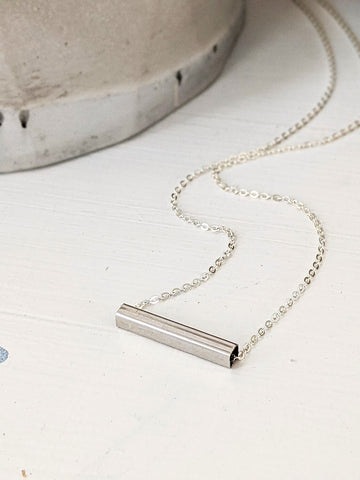 Timeless Silver Plated Bar Necklace