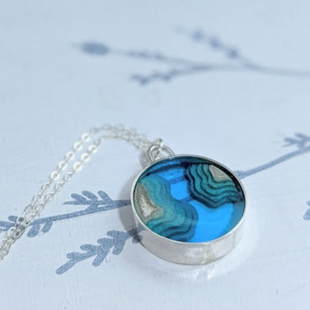 Small Circle Sterling Silver Islands Necklace - Mar Adentro Collection