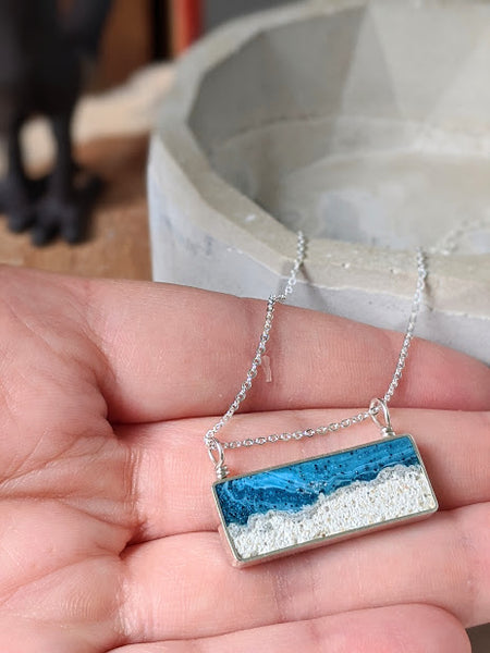 Cool Silver Mini Beach Scene Necklace