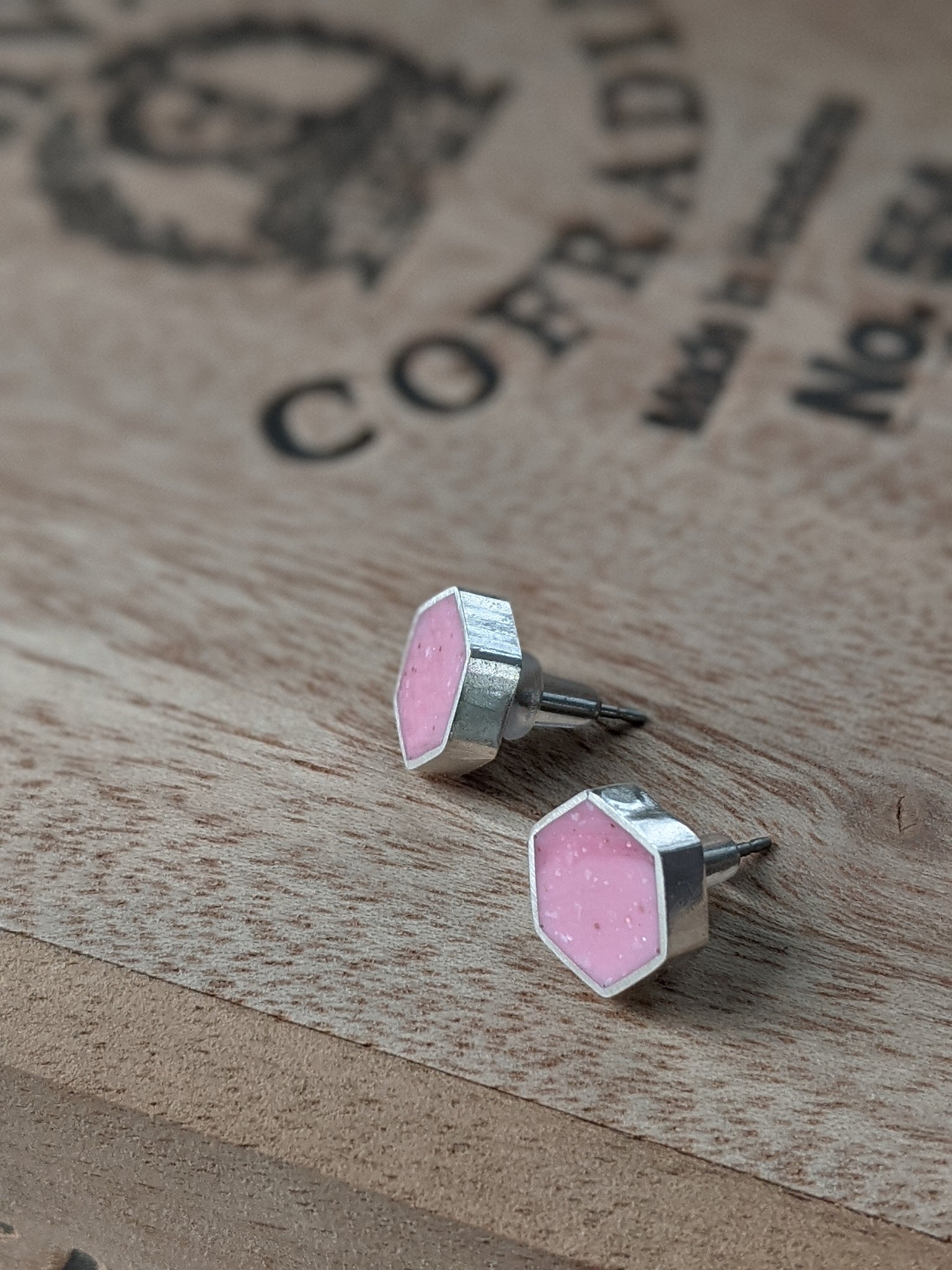 Cherry Blossoms Resin and Sterling Silver Studs