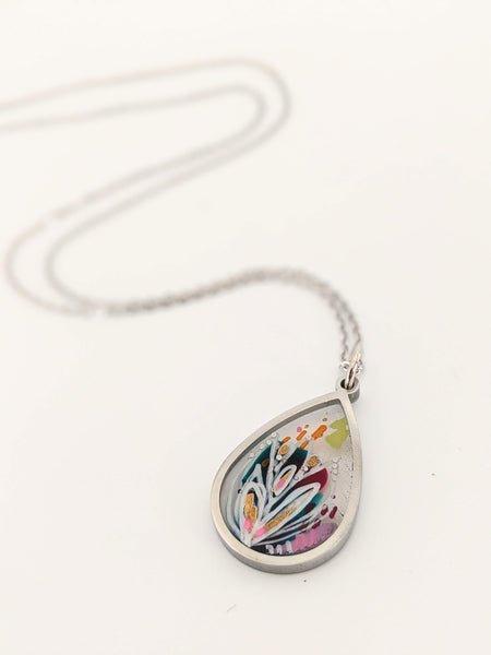 Floral Hand-painted Drop Pendant = Spring 2024 Collection