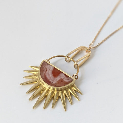 Full Of Hope Necklace - Carnelian and Marble