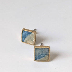 Marbled Square Post Earrings