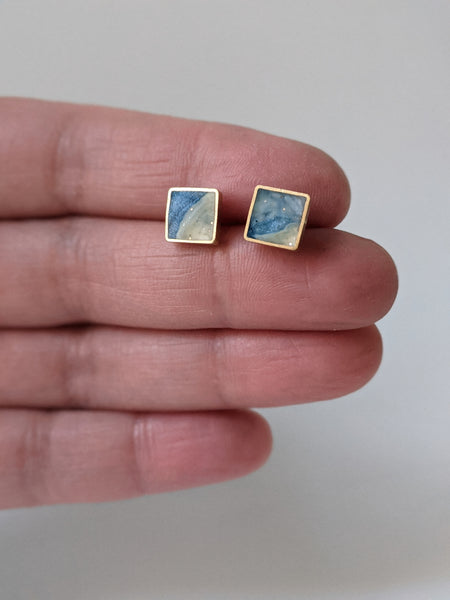 Marbled Square Post Earrings