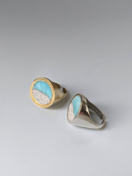Beach Scene Ring - Natural Beach Sand and Eco-resin