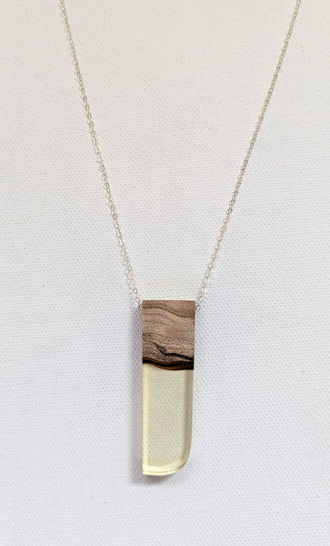 Wood And Resin Pendant - Rounded Corner Monolith