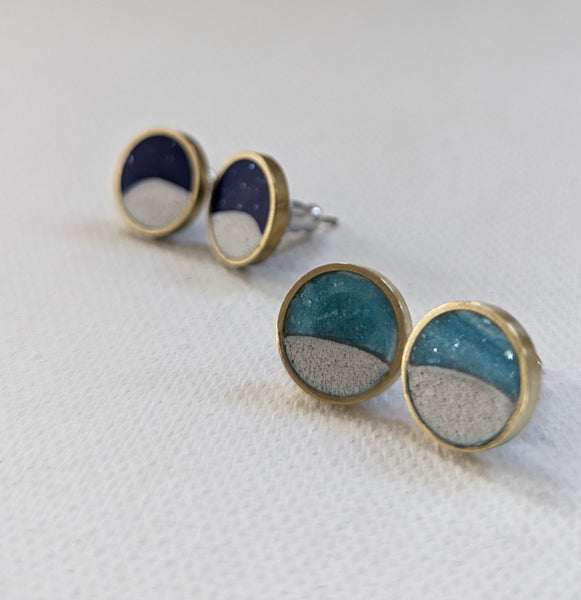 Beach Stud Earrings - Circle