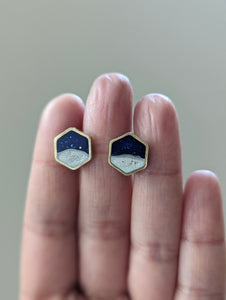 Beach Stud Earrings - Hexagon