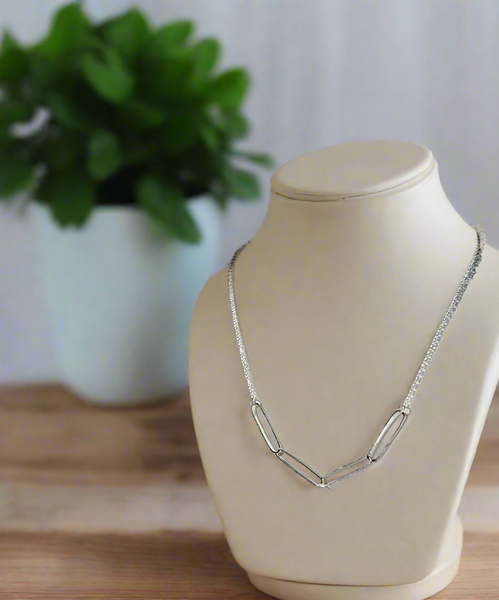 Oval Links Sterling Silver Necklace