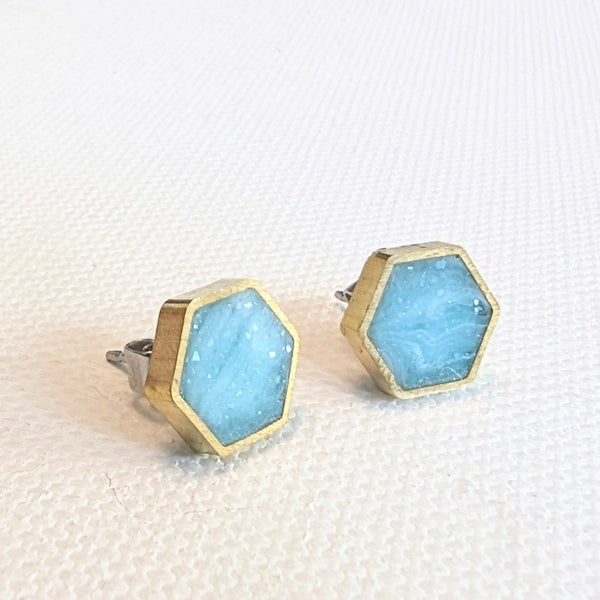 Hexagon Stud Earrings