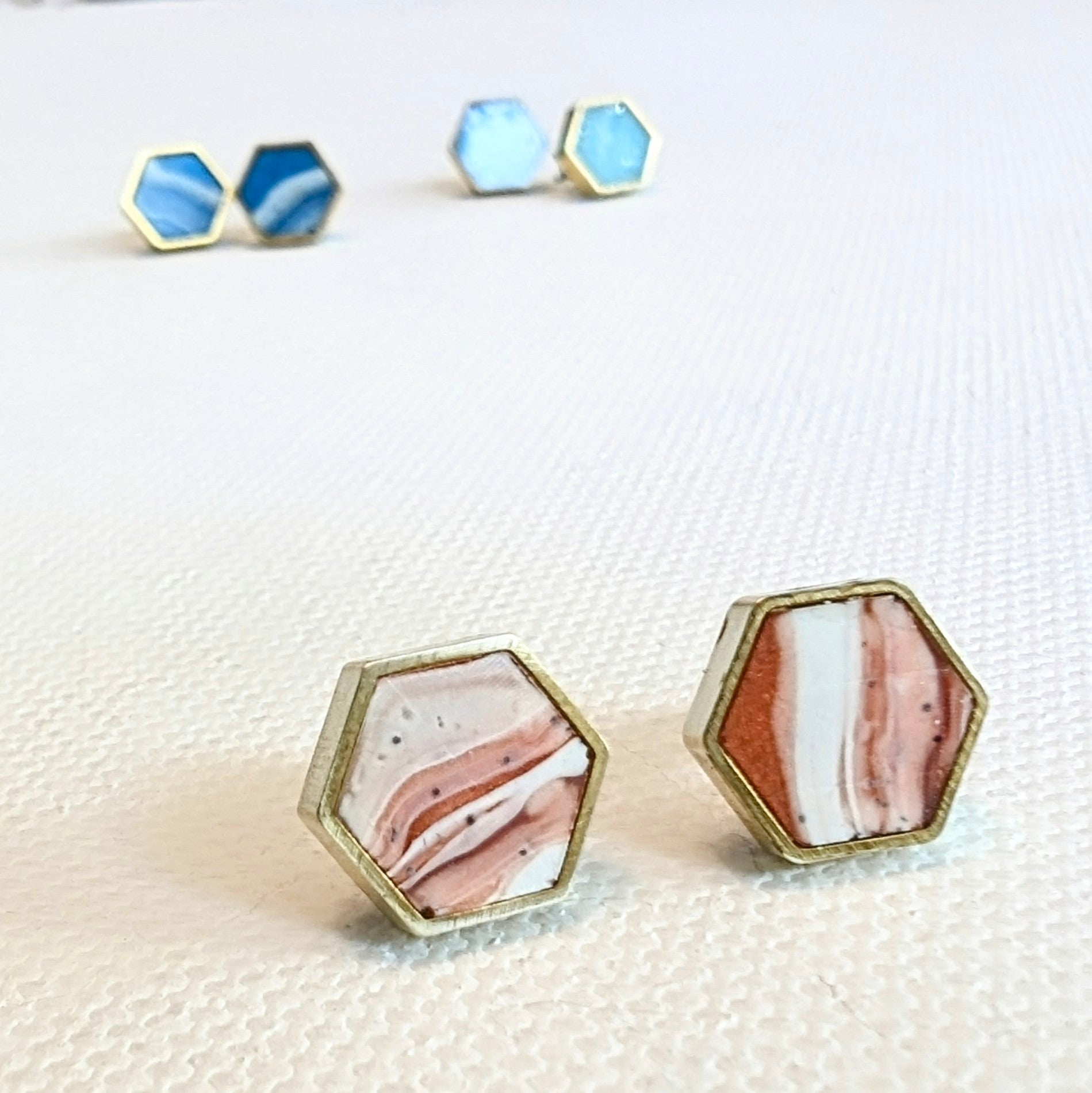 Hexagon Stud Earrings