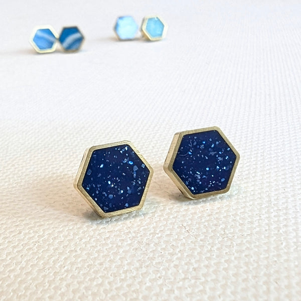 Hexagon Stud Earrings