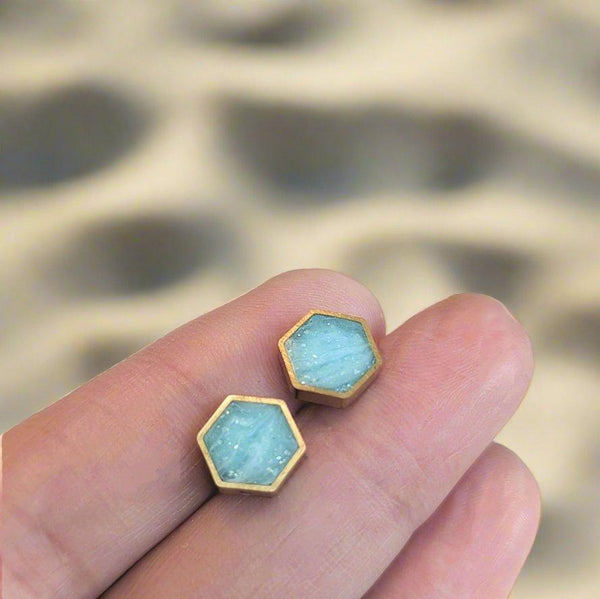 Hexagon Stud Earrings