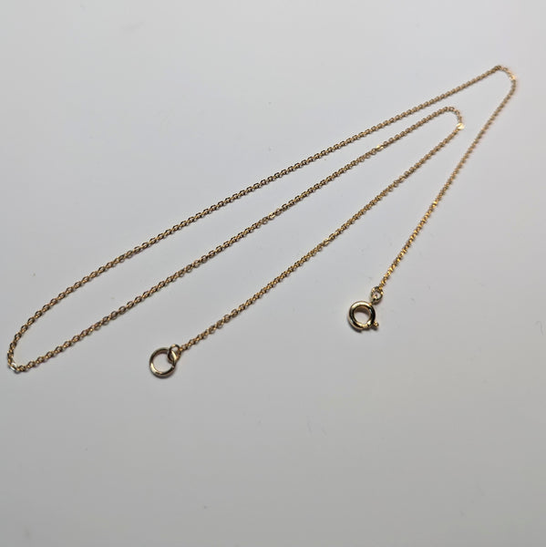 18-inch Gold Plated Dainty Chain, Spring Ring Clasp