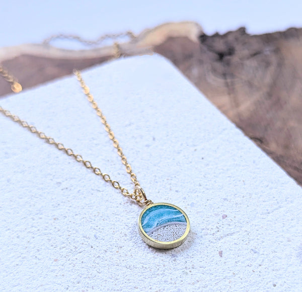 The Coast Necklace, Dainty Beach Brass Necklace