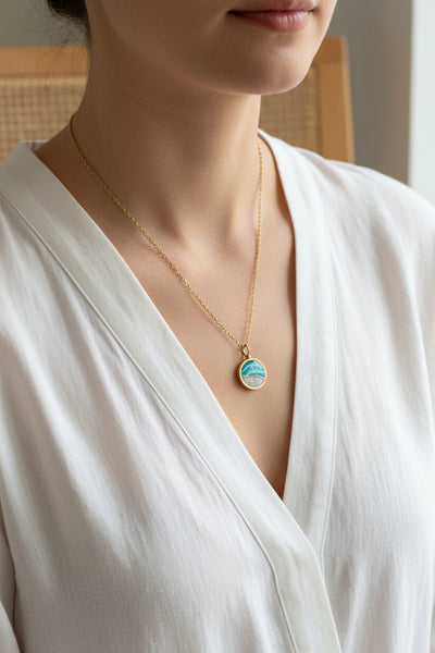 The Coast Necklace, Dainty Beach Brass Necklace