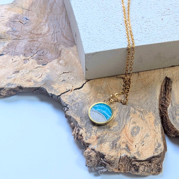 The Coast Necklace, Dainty Beach Brass Necklace